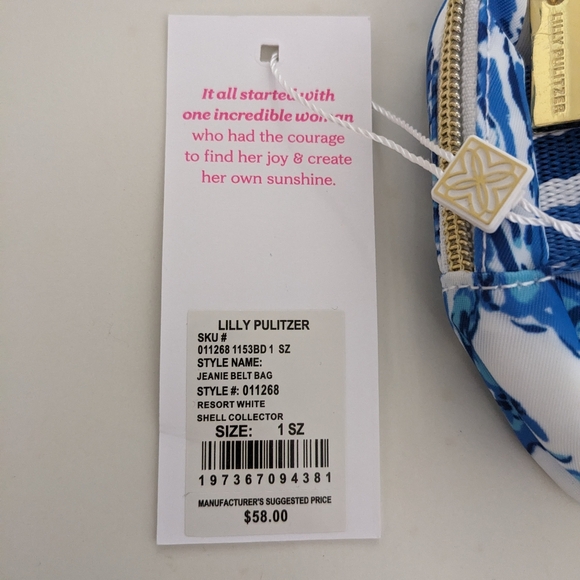 NWT! Lilly Pulitzer Jeanie Belt Bag In Resort White Shell Collector - Picture 3 of 16